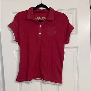 George Women's Red Polo Top with Chest Pocket